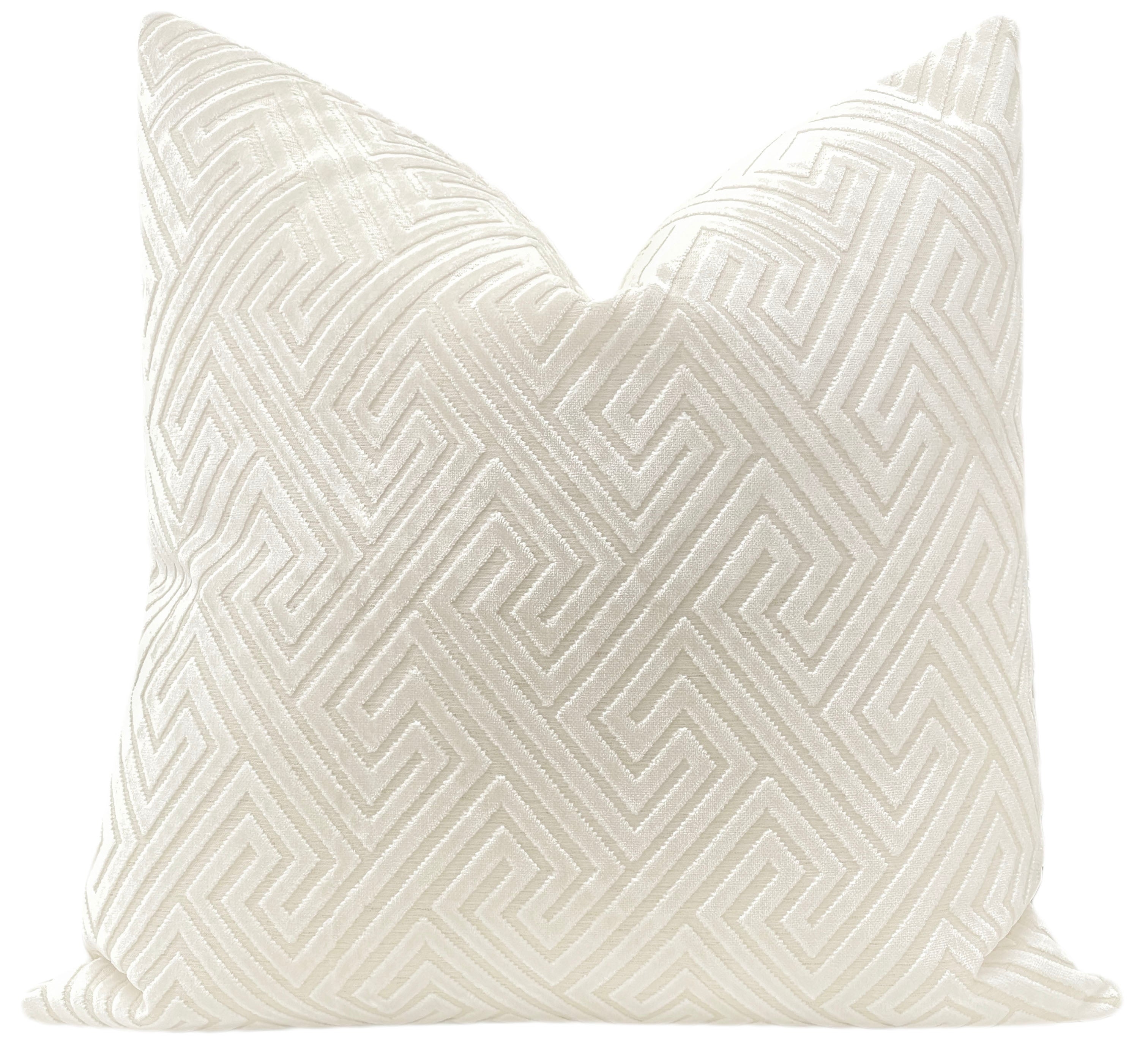 ROMAN CUT VELVET // ALABASTER - 24" X 24" - Image 0