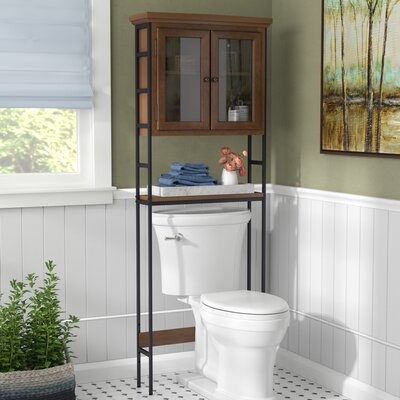 Foxborough 25.5" W x 67.5" H x 8" D Solid Wood Over the Toilet Storage - Image 0