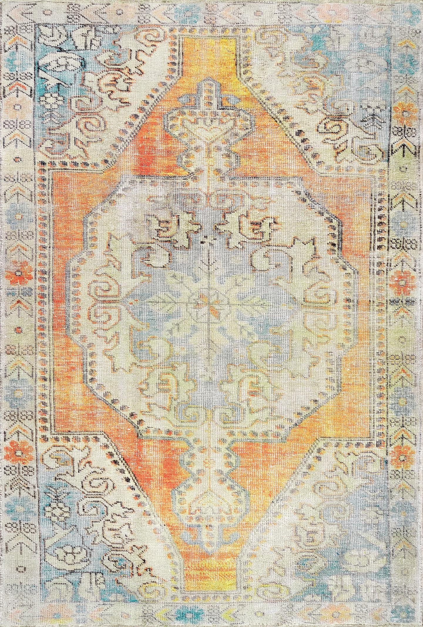  Khloe Printed Snowflake Medallion Flatweave Area Rug - Image 1