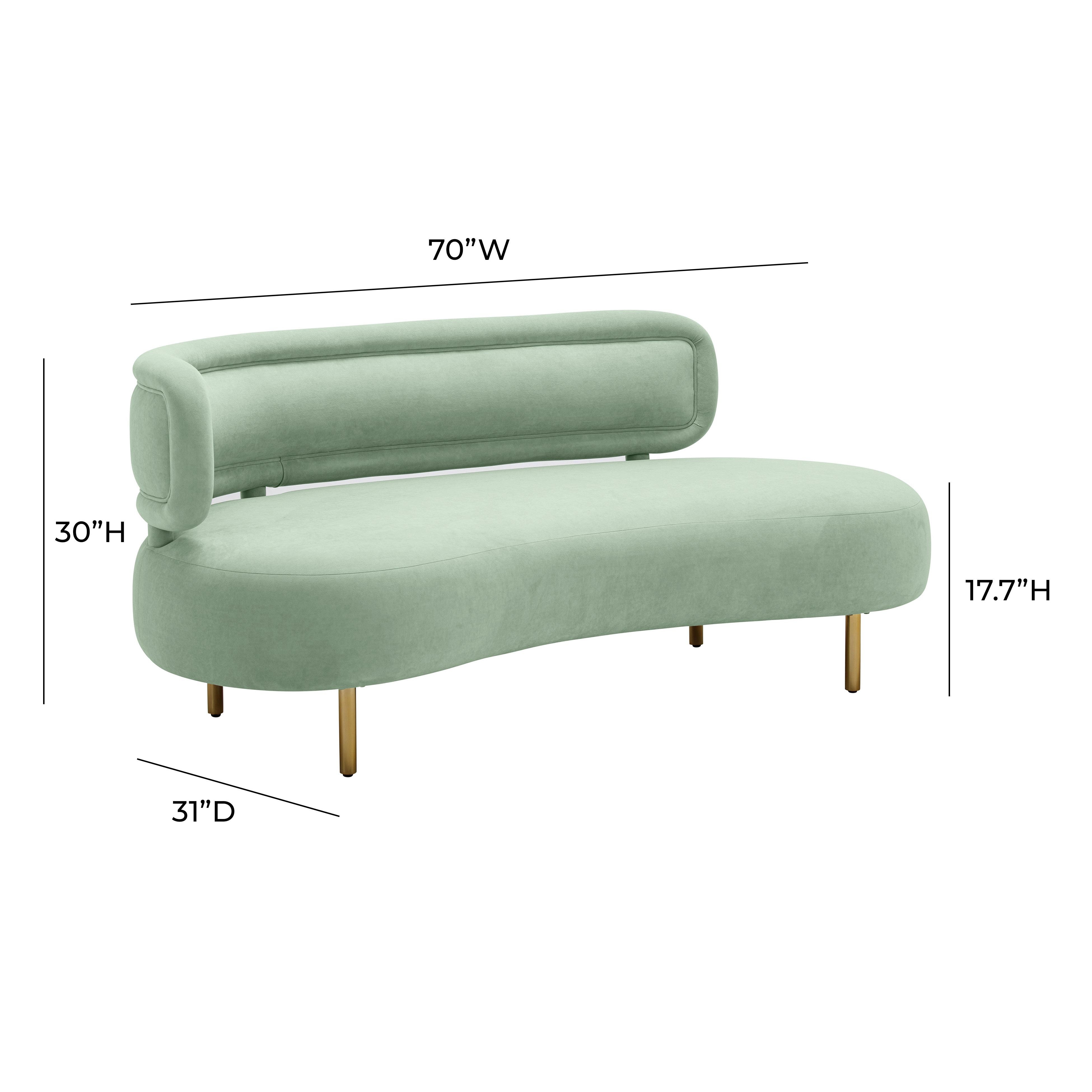 Tischa Mint Green Velvet Sofa - Image 7
