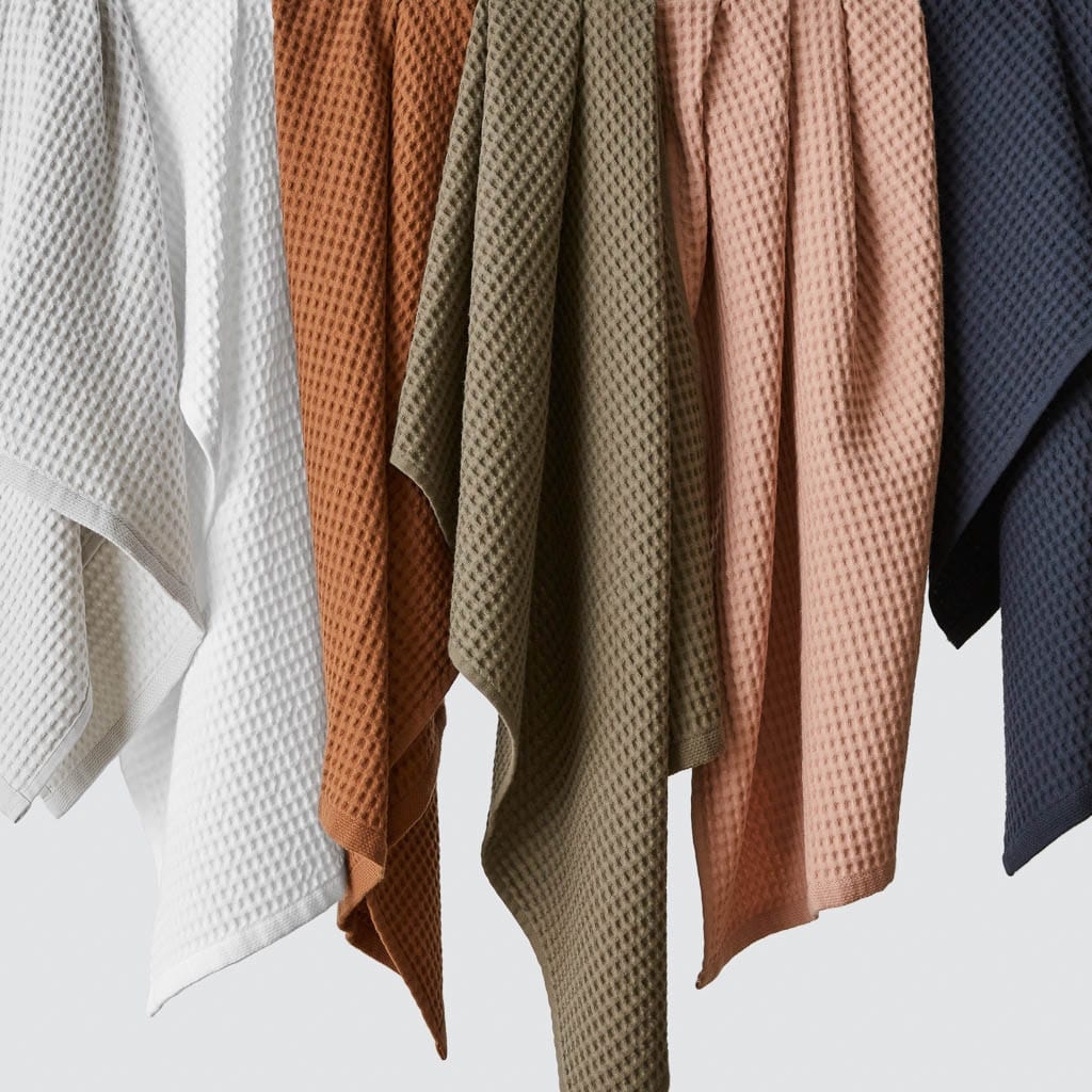 The Citizenry Mara Organic Waffle Bath Sheet Set Set of 6 | Mist - Image 5
