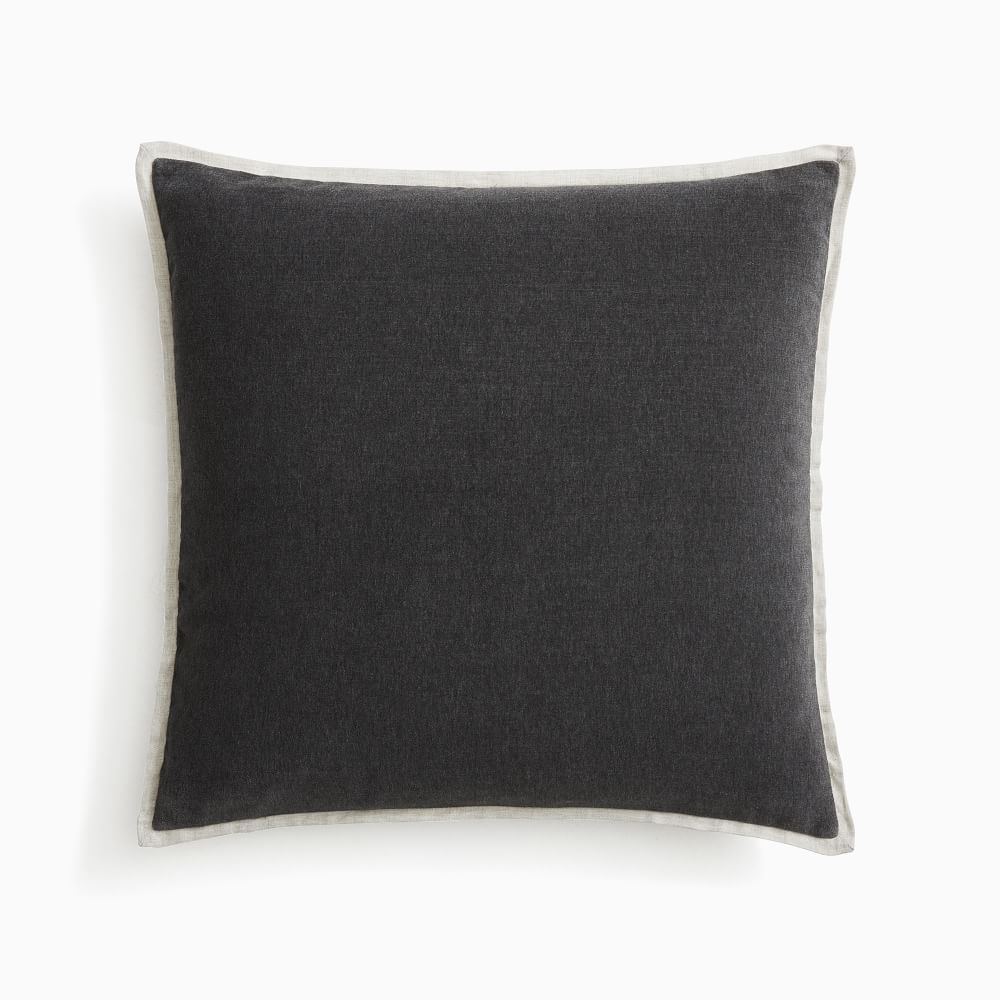 Classic Cotton Velvet Pillow Cover, 20"x20", Slate - Image 0
