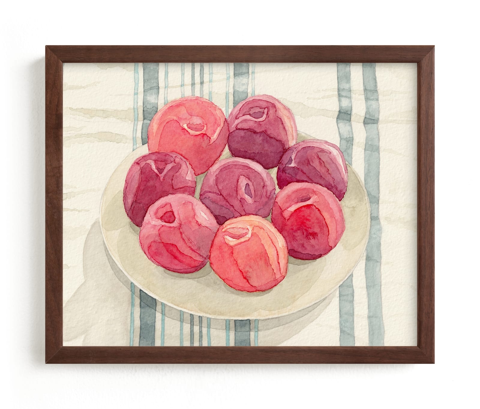 Red Plums On Linen Tablecloth Limited Edition Fine Art Print 2 - Image 0