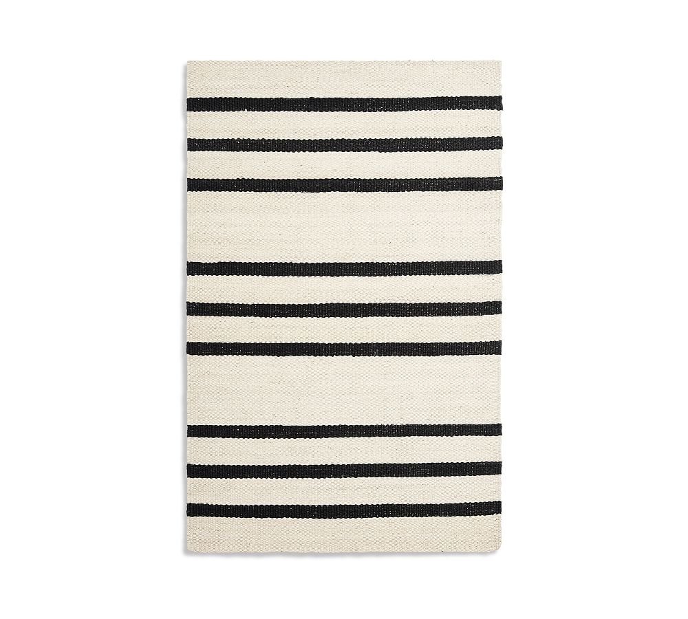 Danton Striped Jute Rug, 5 x 8', Natural/Black - Image 0