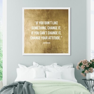 Typography and Quotes Change It Inspirational Quotes and Sayings - Picture Frame Graphic Art Print on Paper - Image 0