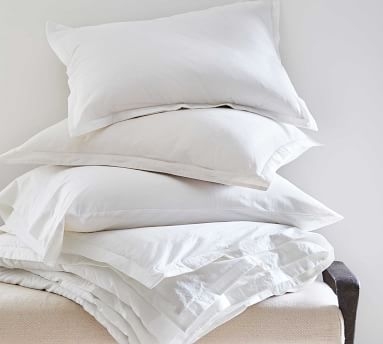 Soft Washed Organic Percale Duvet Cover, King/Cal. King, White - Image 3