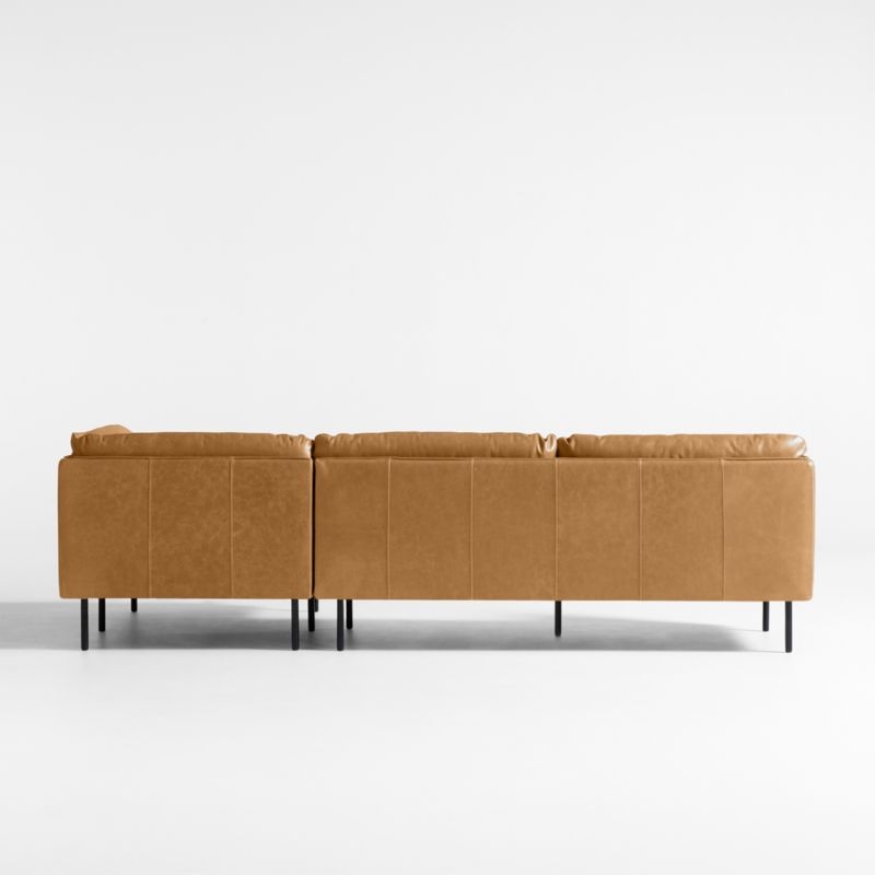 Wells 2-Piece Leather Sectional Sofa with Chaise Lounge - Image 3