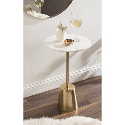 Leming Round Side Table 14X14x24 Gold - Image 0