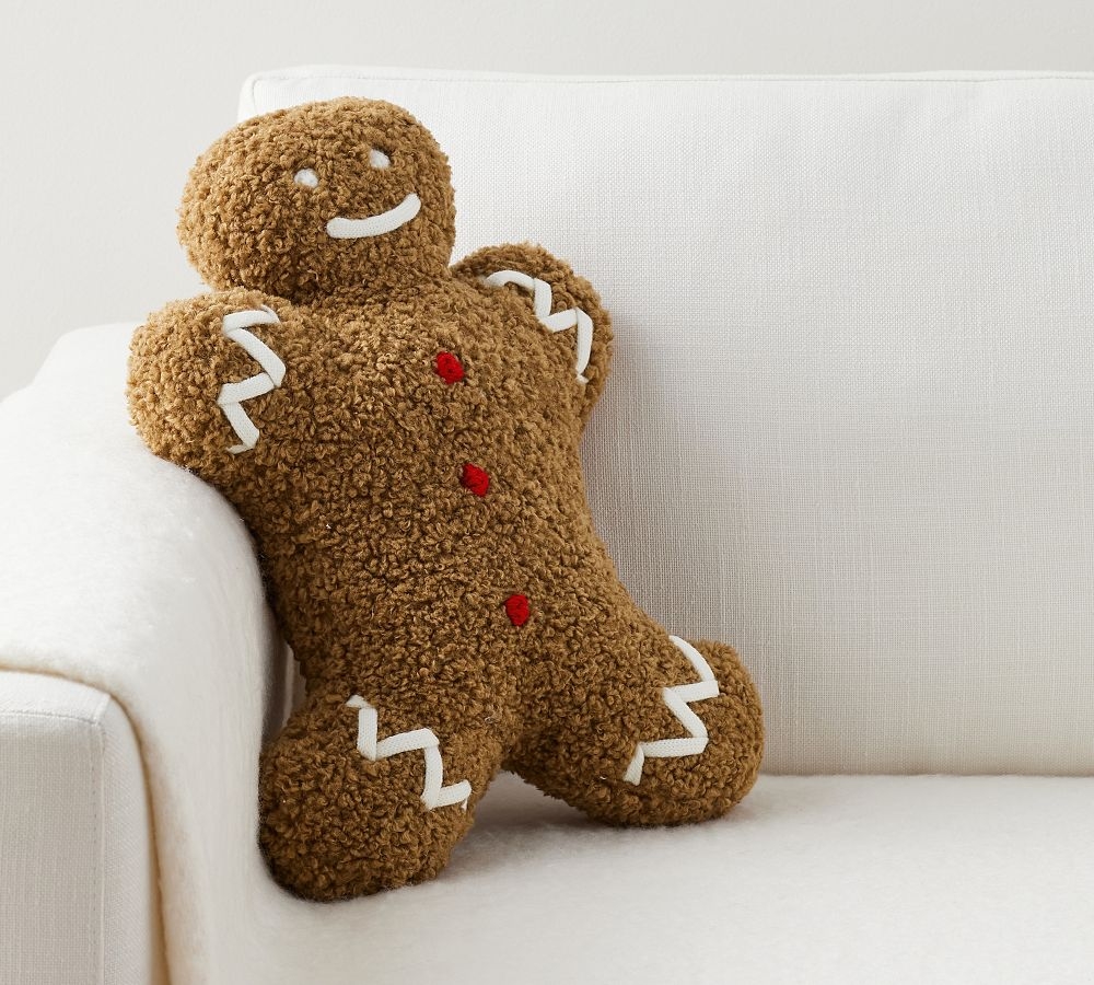 Cozy Teddy Mr, Spice Gingerbread Pillow, 16.5 x 12 x 7.5", Tobacco Multi - Image 0
