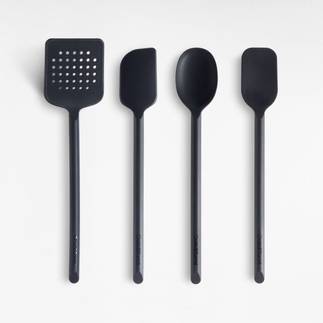 Crate & Barrel Black Silicone Utensils, Set of 4 - Image 0