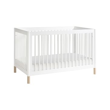 Gelato 4-in-1 Convertible Crib with Toddler Bed Conversion Kit, Washed Natural/White, WE Kids - Image 2