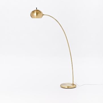 Petite Arc Metal Floor Lamp, Reader, Antique Brass - Image 3