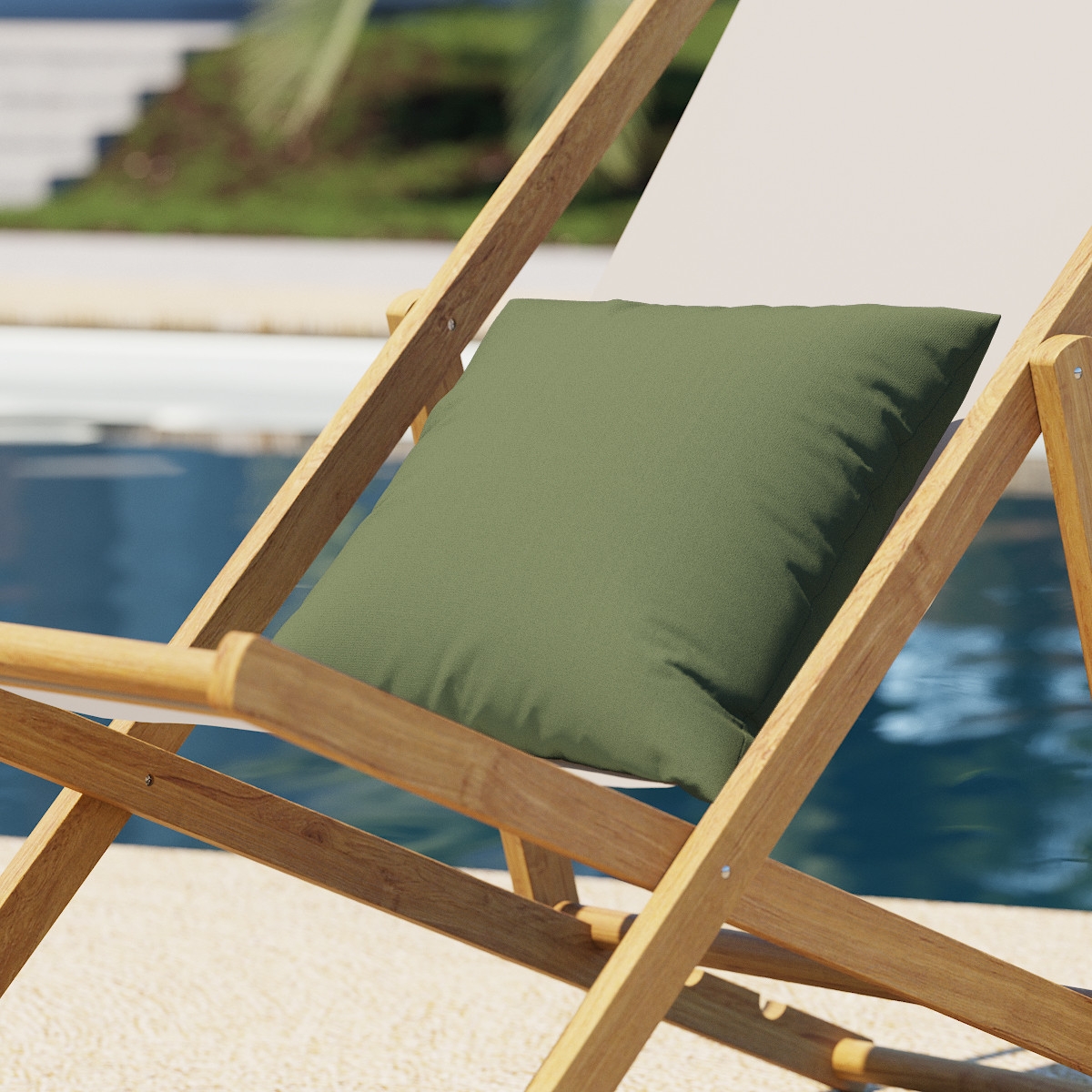 Outdoor 16" Throw Pillow, Olive, 16" x 16" - Image 1