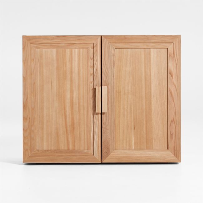 Calypso Natural Elm Wood Cabinet Base with Doors - Image 0