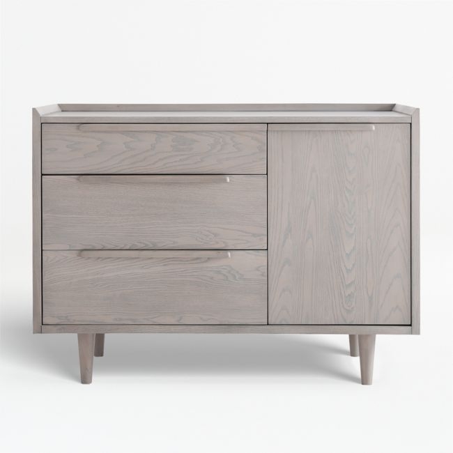 Tate Small Stone Grey Wood 3-Drawer Chest - Image 0