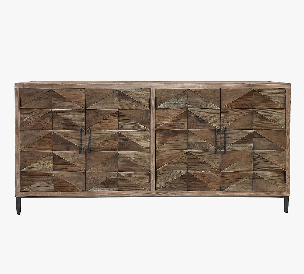 Leyton 76" Carved Reclaimed Wood Buffet, Natural - Image 0