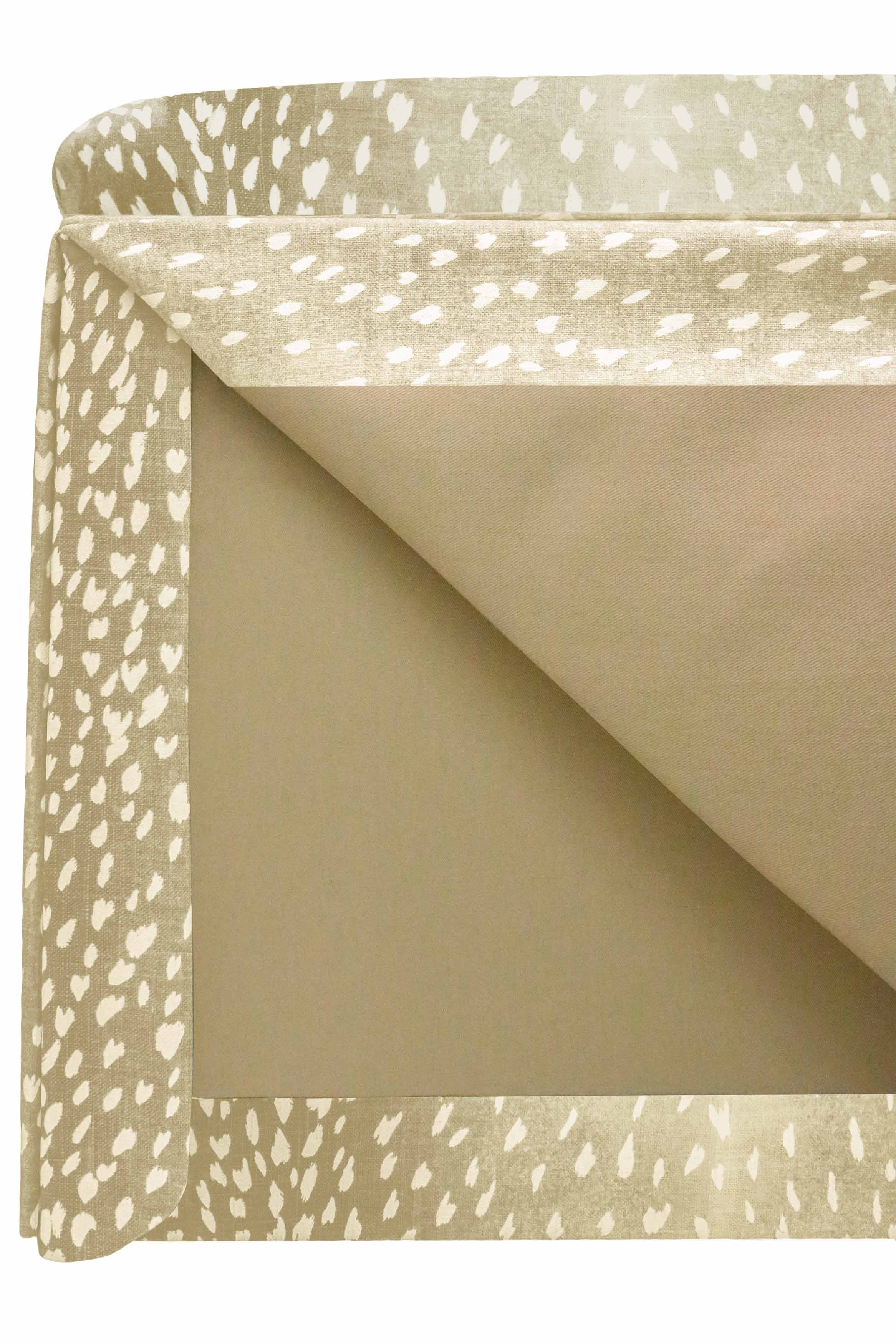 THE SKIRTED OTTOMAN :: ANTELOPE LINEN PRINT // NATURAL - BY THE YARD - Image 4