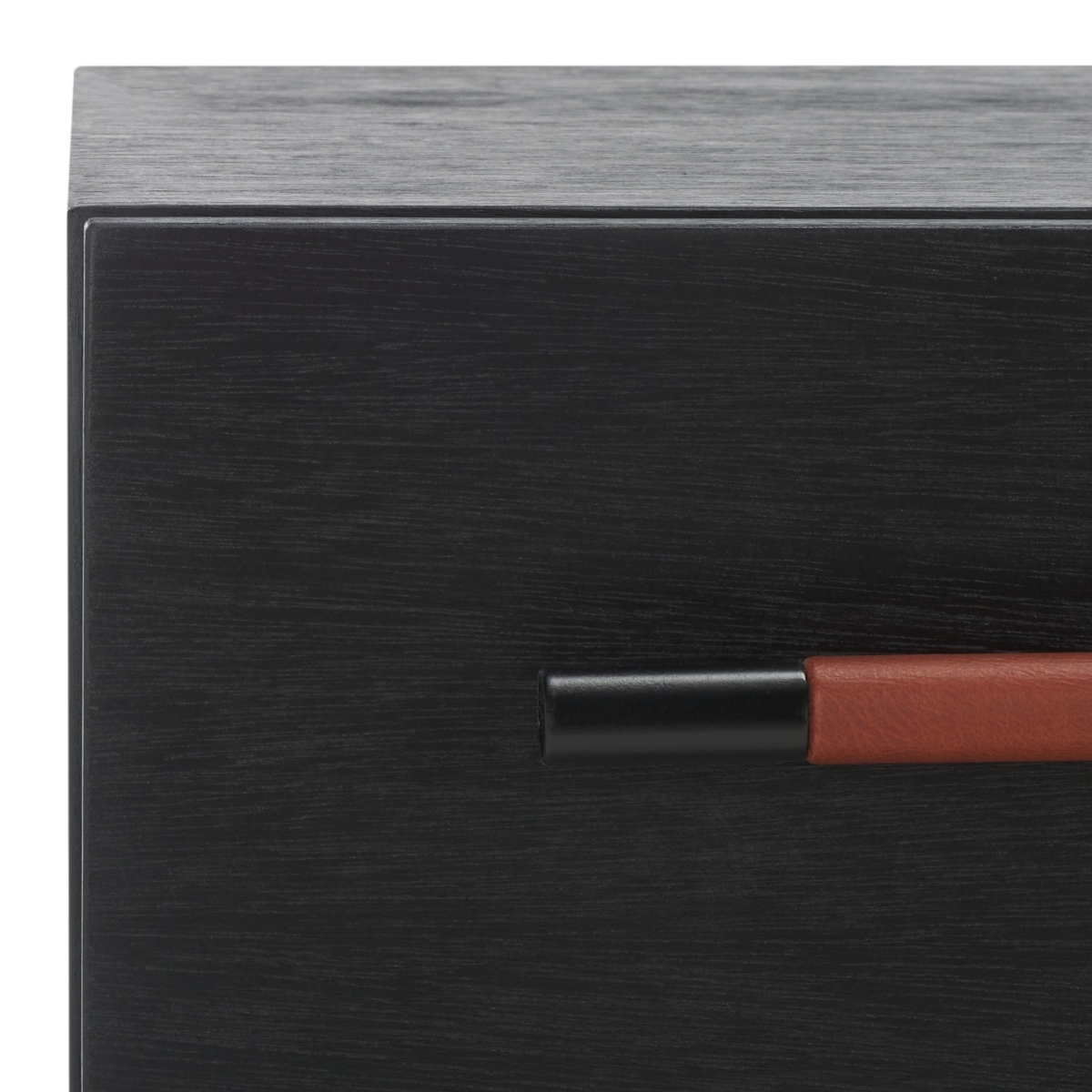 Tiona 2 Drawer Nightstand - Black / Brown - Safavieh - Image 2