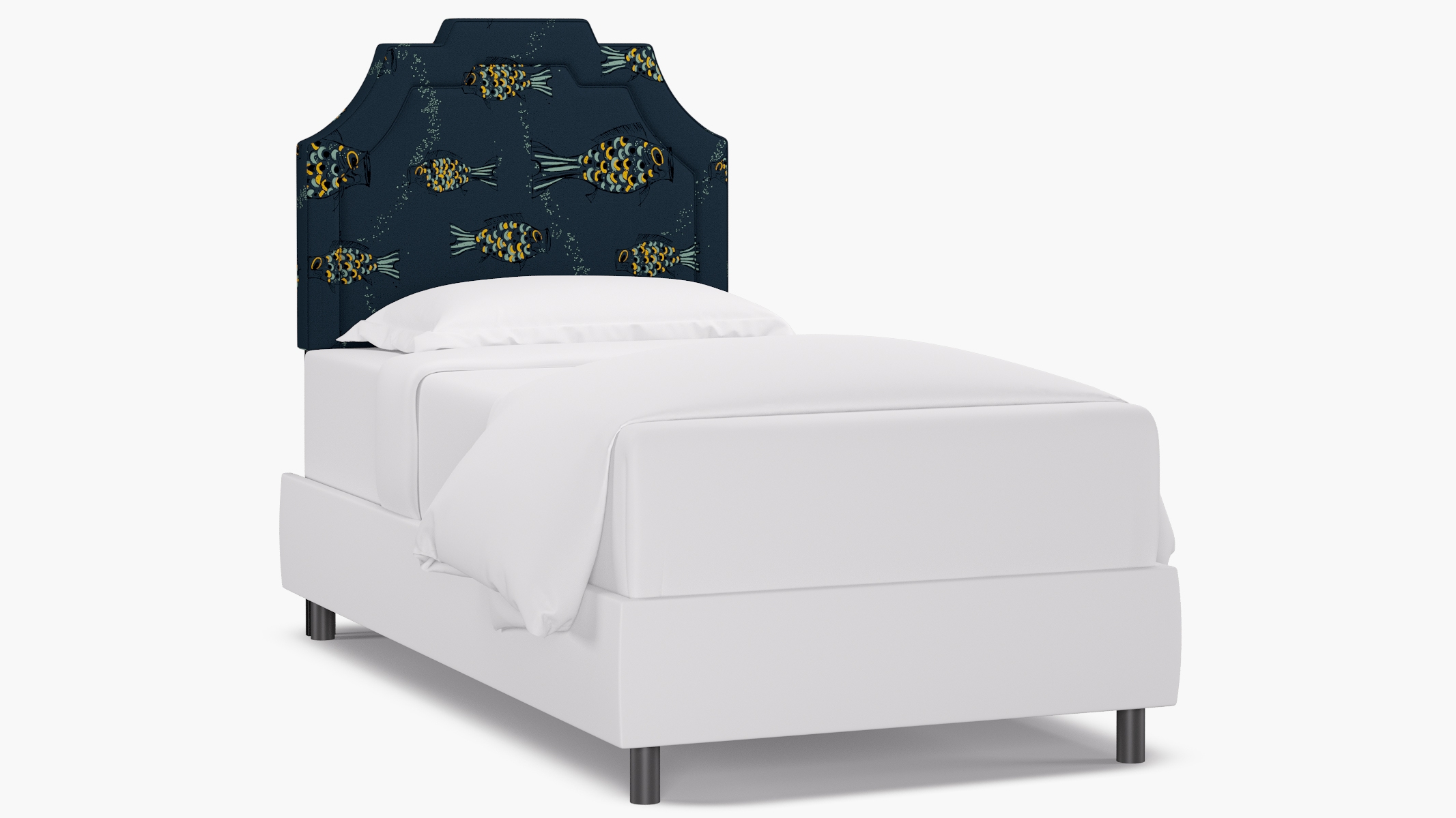 Art Deco Headboard, Indigo Sakana, Twin - Image 0