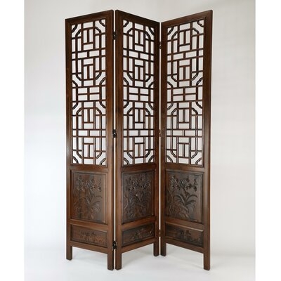 Haverhille 54" W x 80" H 3 - Panel Solid Wood Folding Room Divider