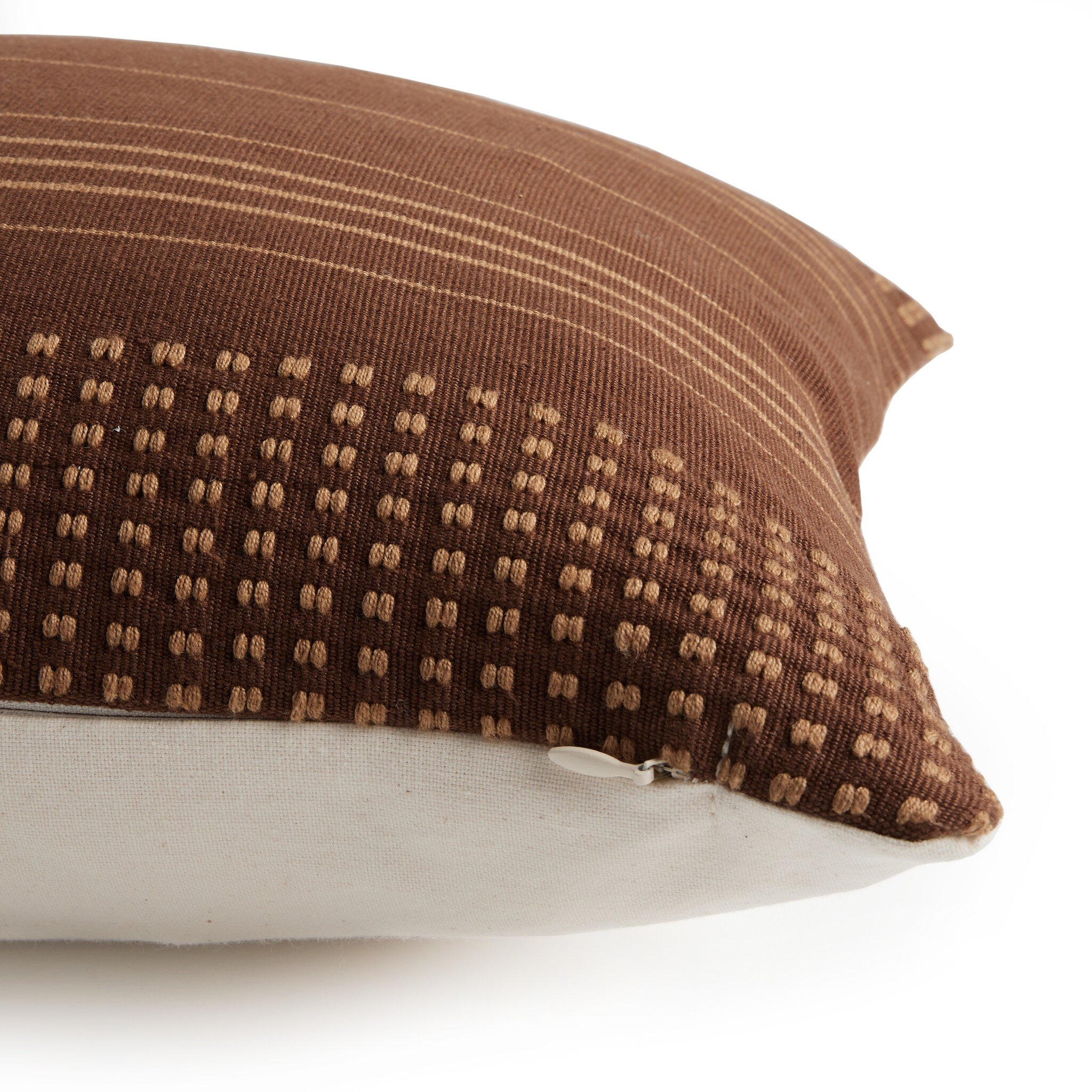 Handwoven Cancuc Pillow - Taupe Cotton - Image 4
