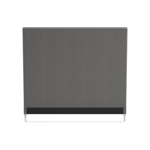 Brooklyn 72NT Cal King Extra Tall Headboard Only PN, Polished Nickel, Perennials Performance Melange Weave, Gray - Image 0