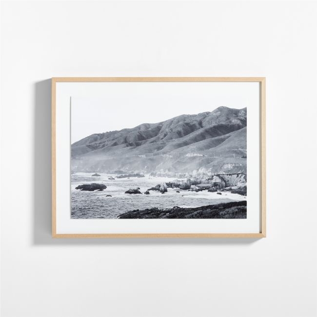 "Golden Coast I" by Wesley and Emma Teague Black and White Photograph  40"x30" Framed Wall Art Print - Image 0