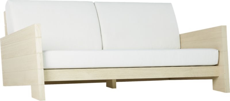 Lunes White Outdoor Loveseat - Image 2