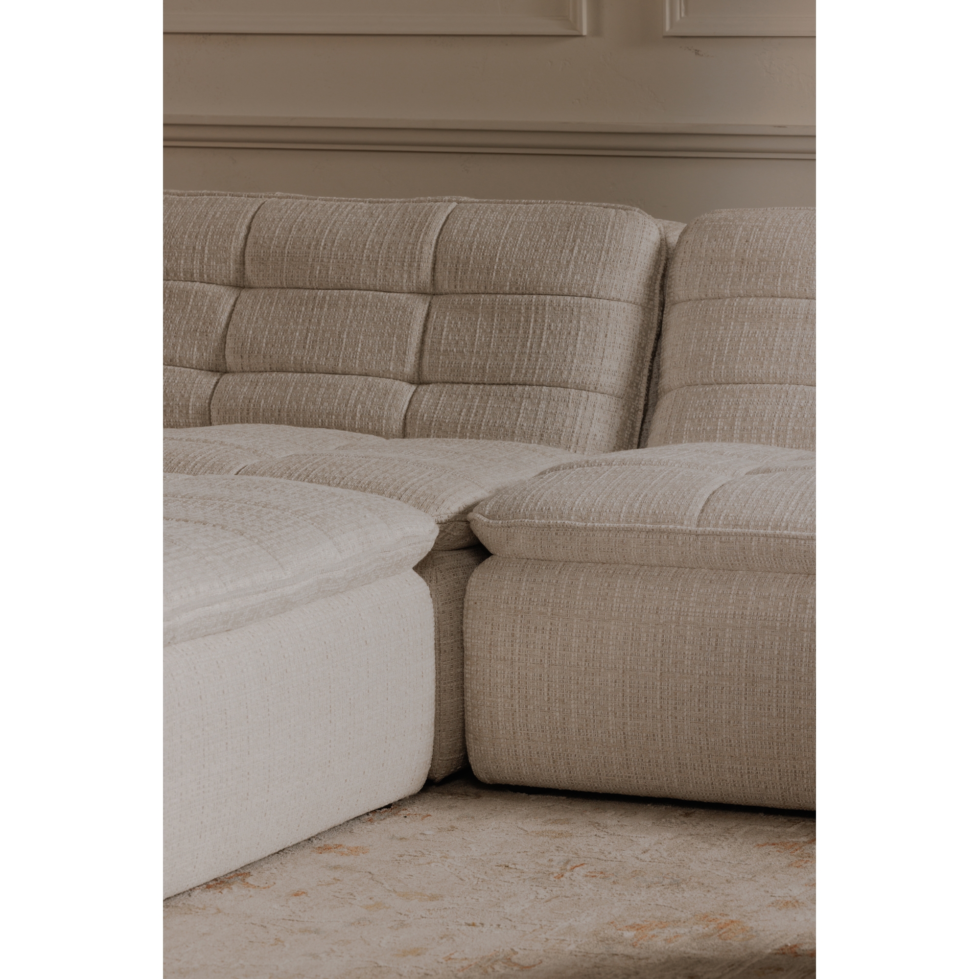 Lino Lounge Modular Sectional Textured Oat - Image 6