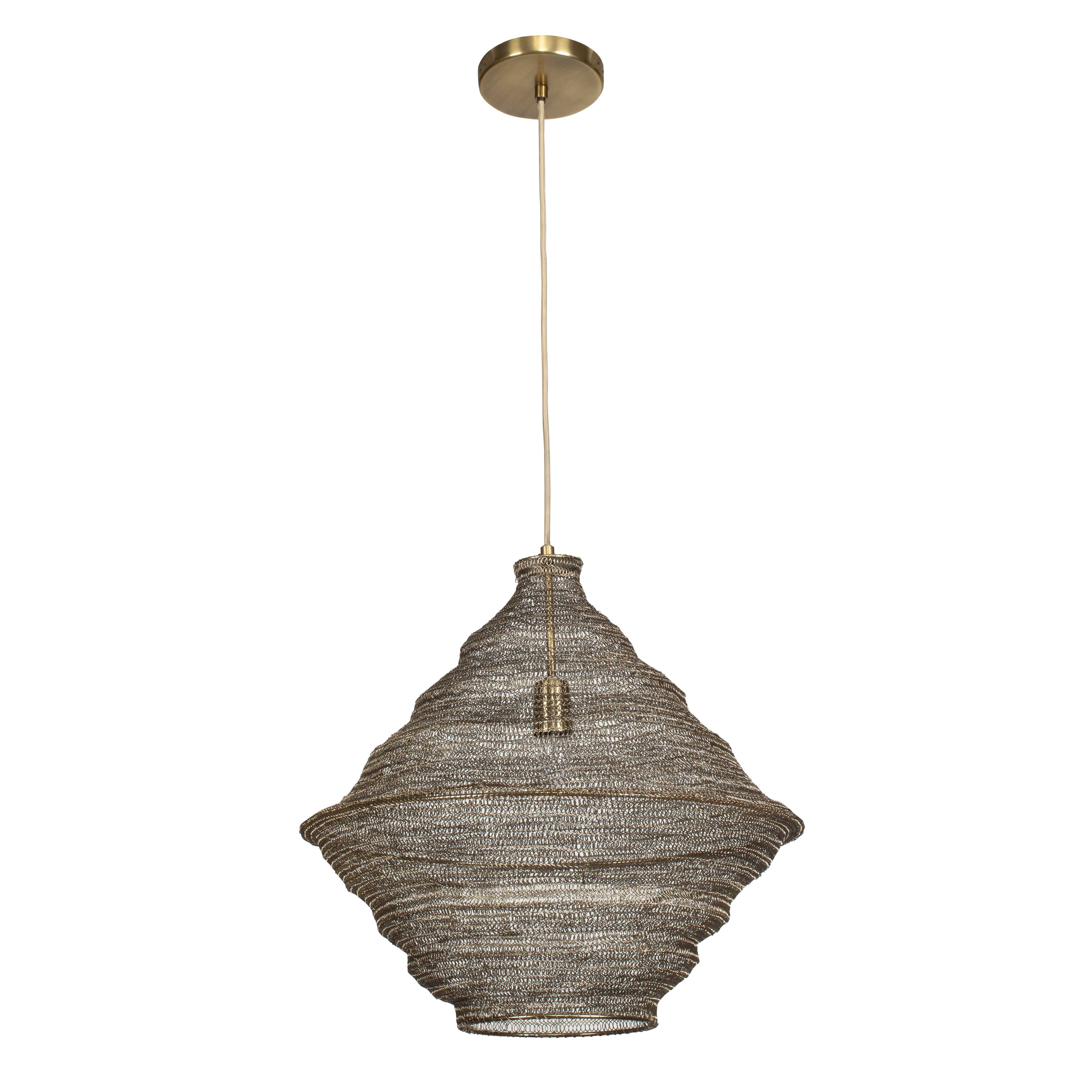 Sigh Woven Brass 1 Light Pendant - Image 3