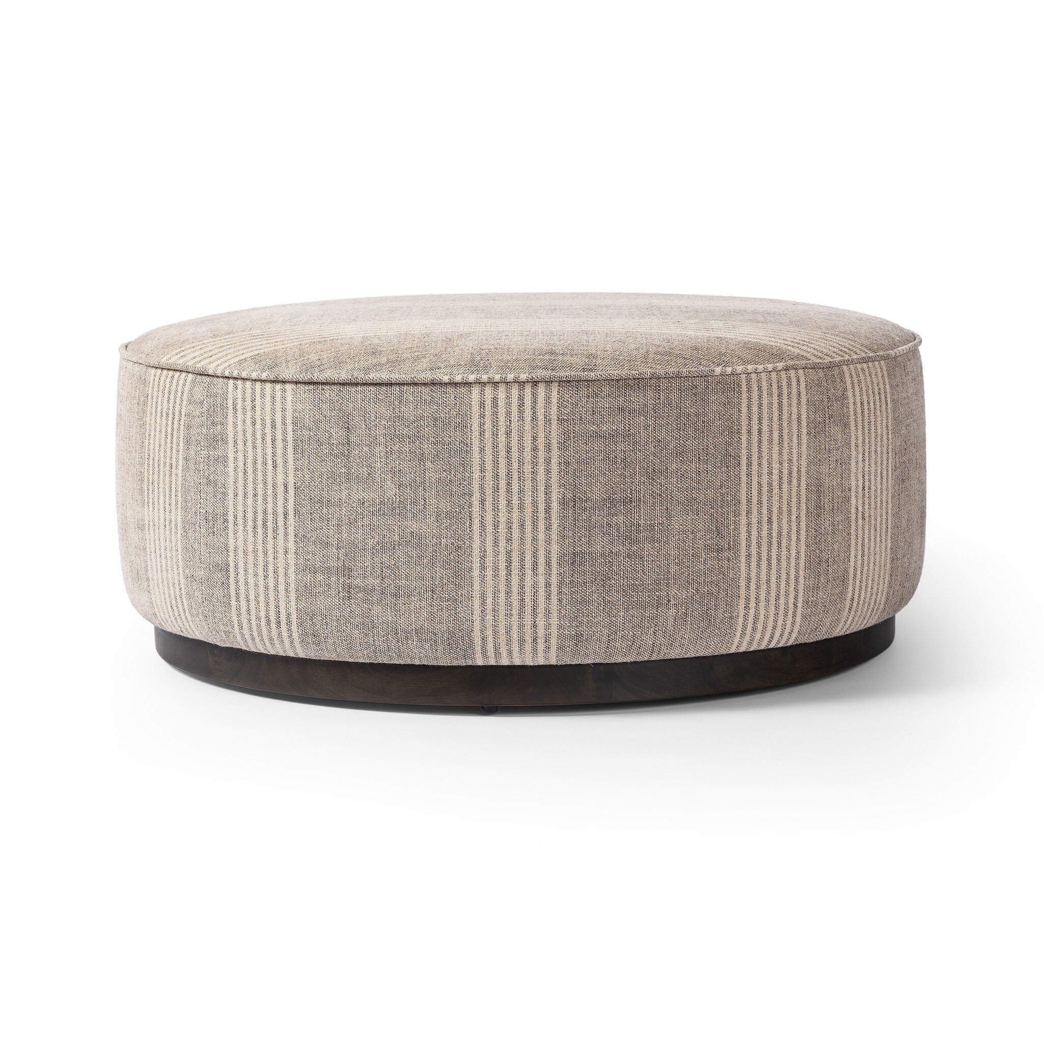 Sinclair Large Round Ottoman - Manchester Flint - Image 2