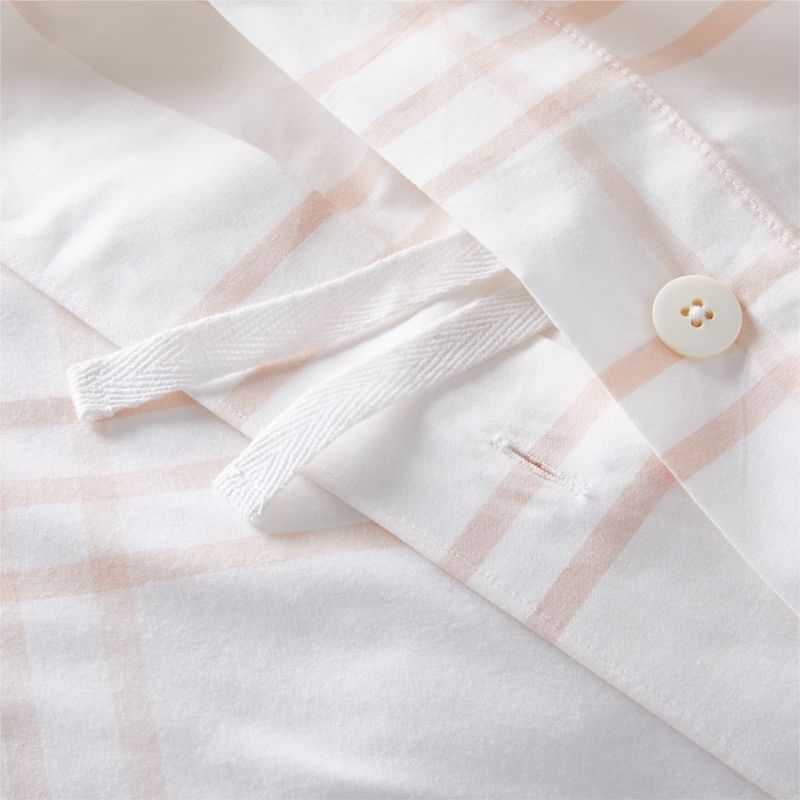 Stax Elegant Pink Yarn-Dyed Organic Cotton Kids Full/Queen Duvet Cover - Image 5
