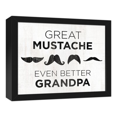 Great Mustache Grandpa Framed Print On Canvas - Image 0