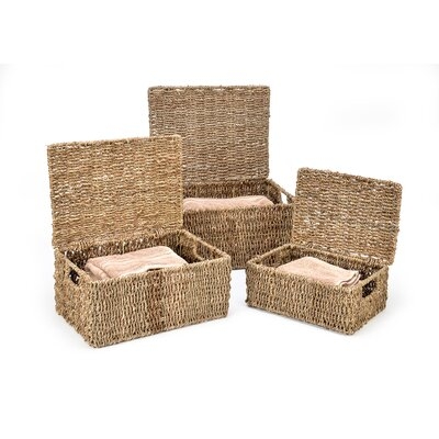 3 Piece Rectangular Seagrass Basket Set - Image 0