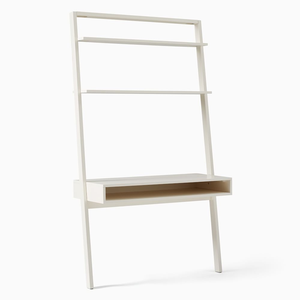 Ladder Shelf Storage Collection White 44 Inch Wide Desk - Image 0