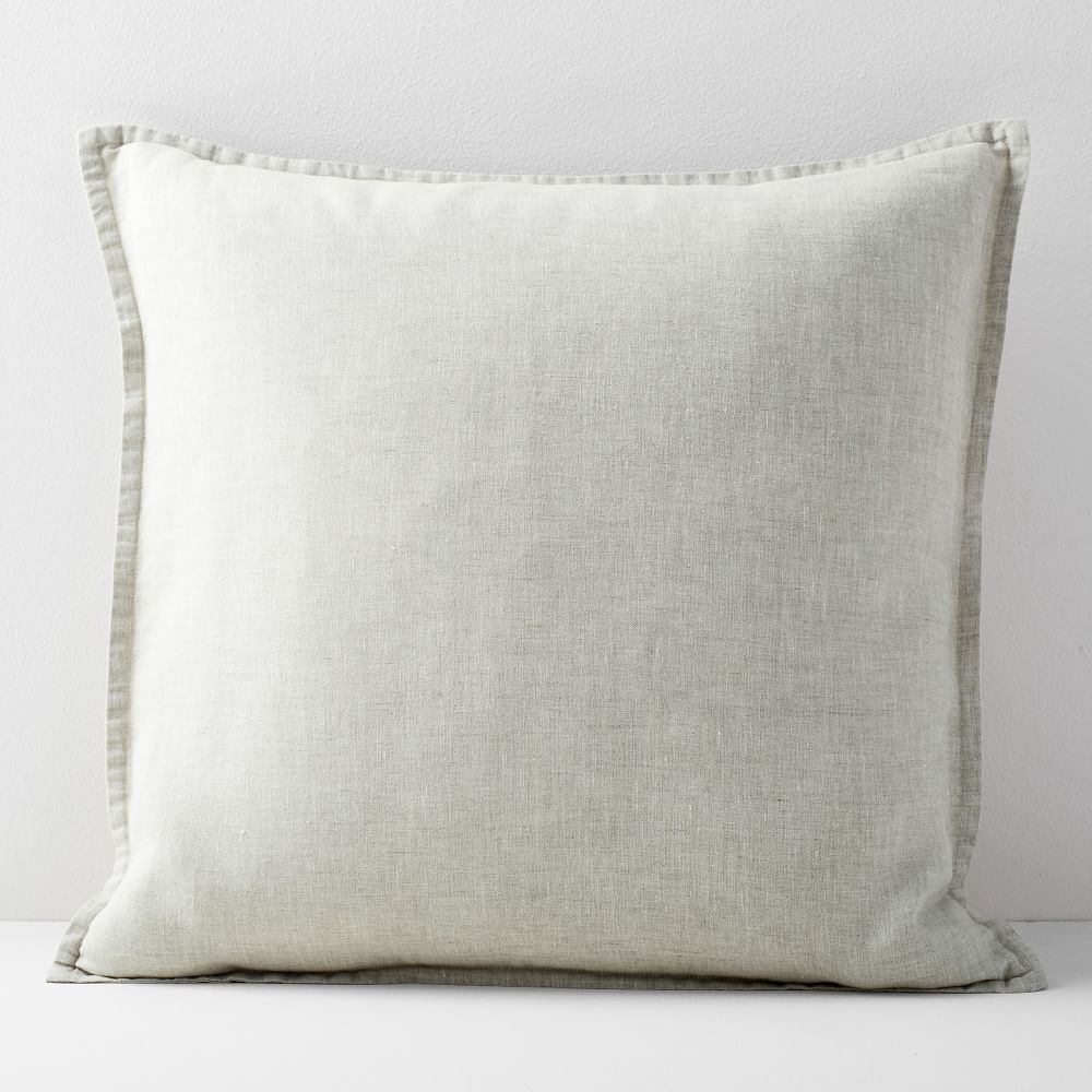 European Flax Linen Pillow Cover, 24"x24", Natural - Image 0