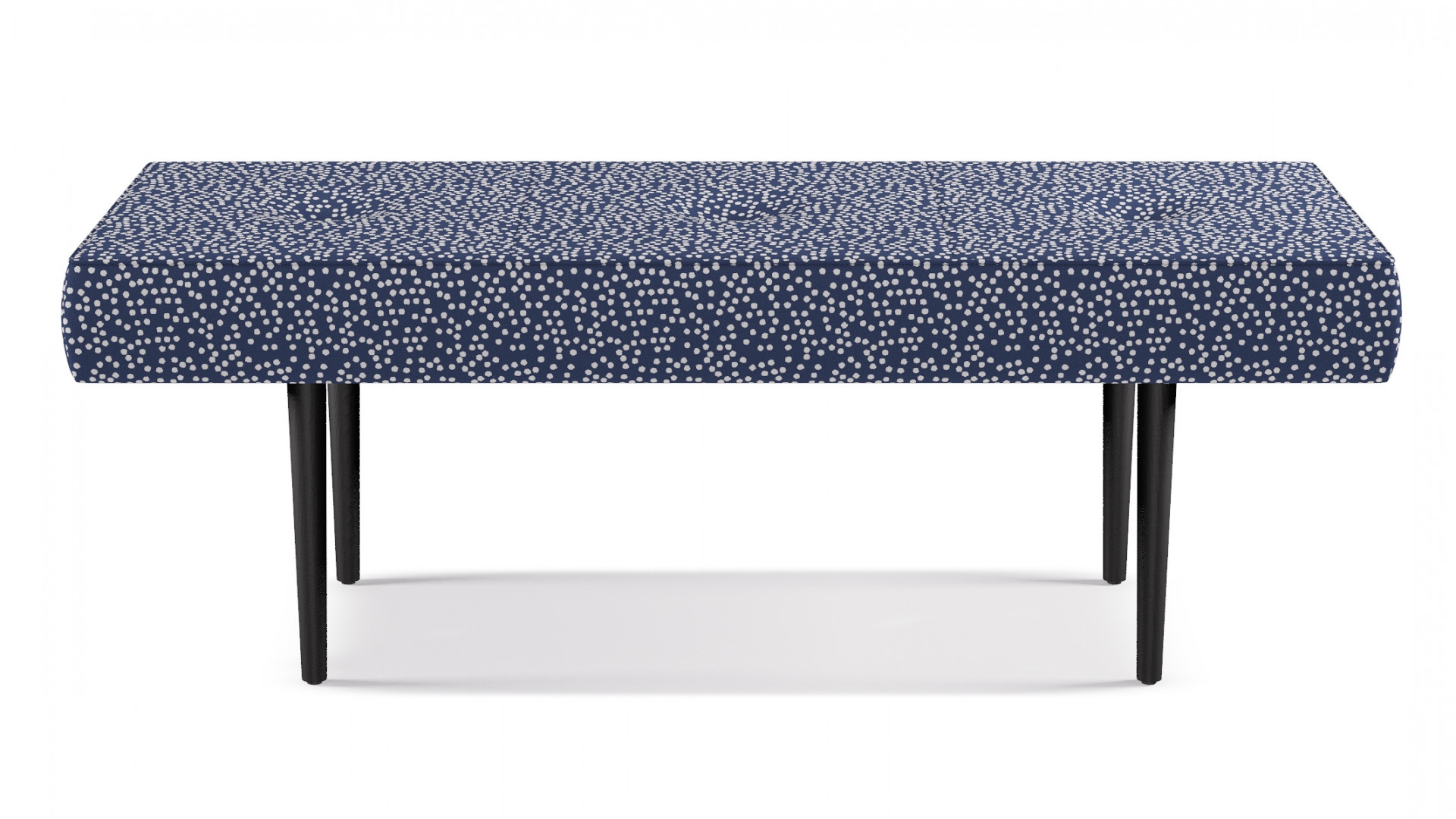 Mid-Century Bench | Navy Scattered Dot - Image 0