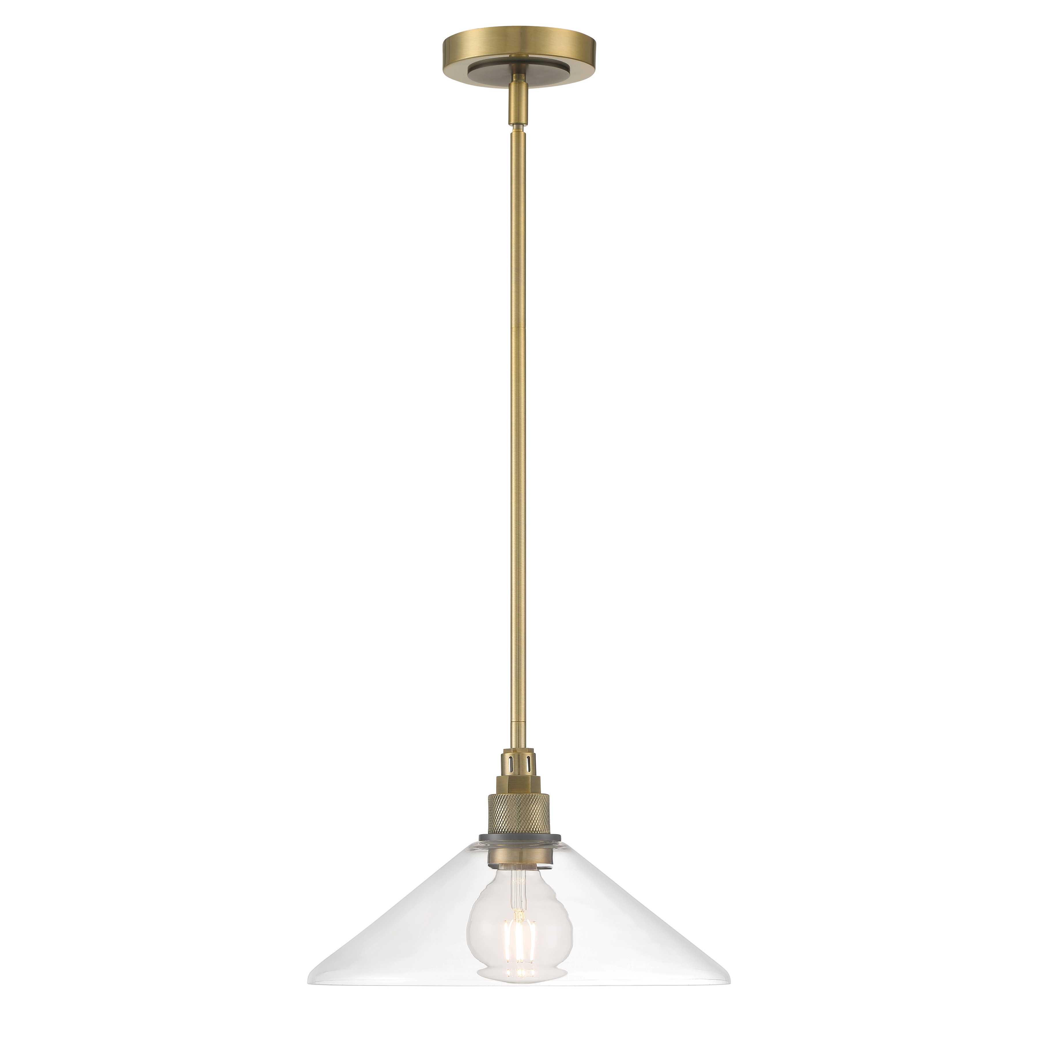 Charis Single Light Pendant - Antique Brass with Oil Rubbed Bronze - Image 0