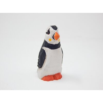 Lininger Puffin Bird Wooden Carved Ornament Figurine - Image 0