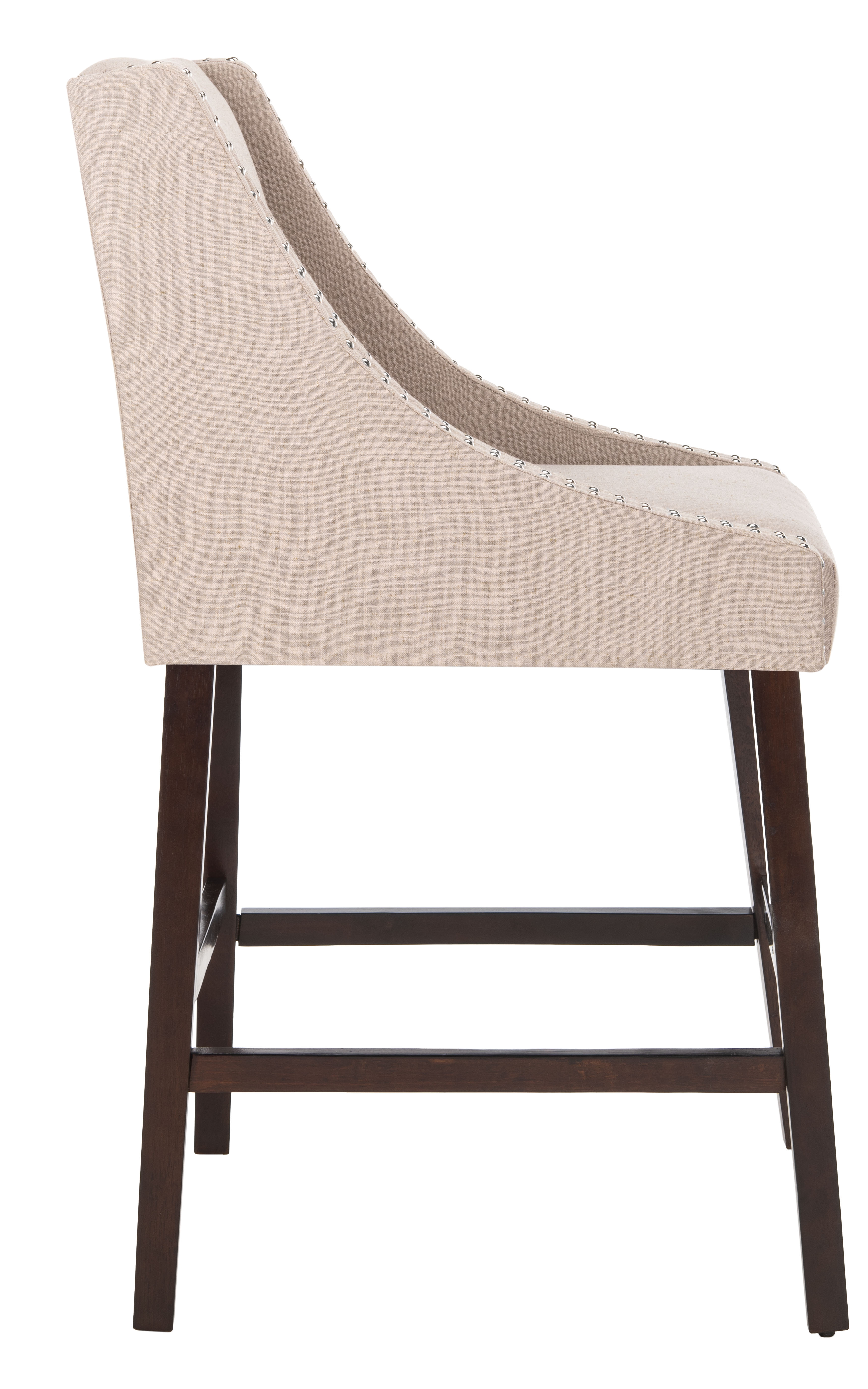 Dylan Bar Stool - Taupe/Espresso - Safavieh - Image 2