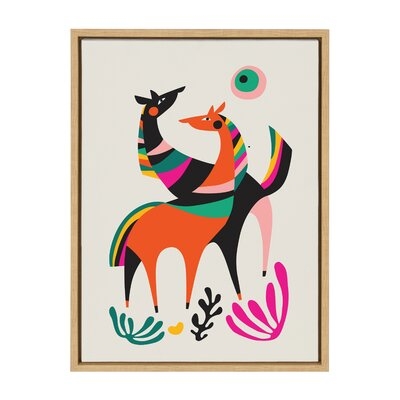'Dancing Horses' by Rachel Lee - Floater Frame Painting Print on Canvas - Image 0