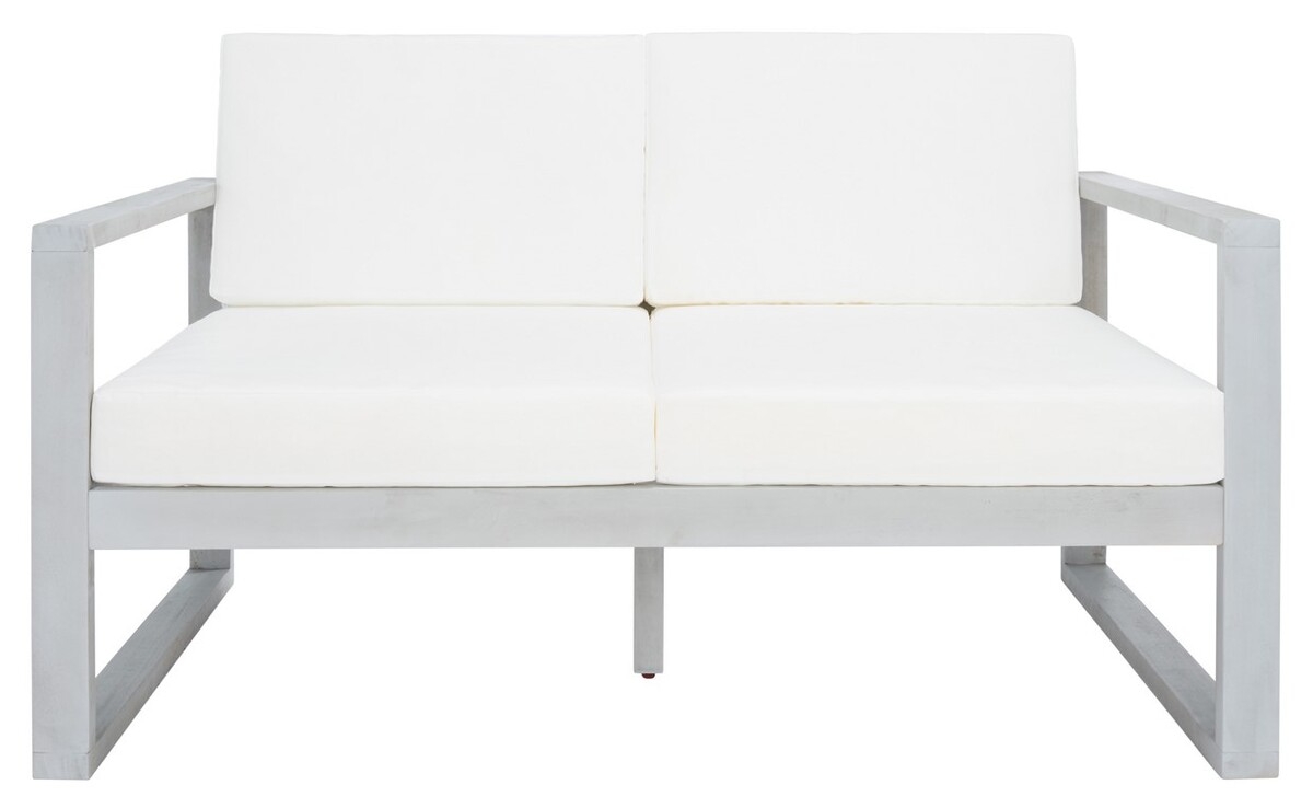 Emiko Outdoor Bench - Grey/Beige - Safavieh - Image 0