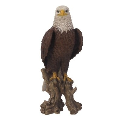 Zelda Bald Eagle Upright Perched on a Branch Figurine - Image 0