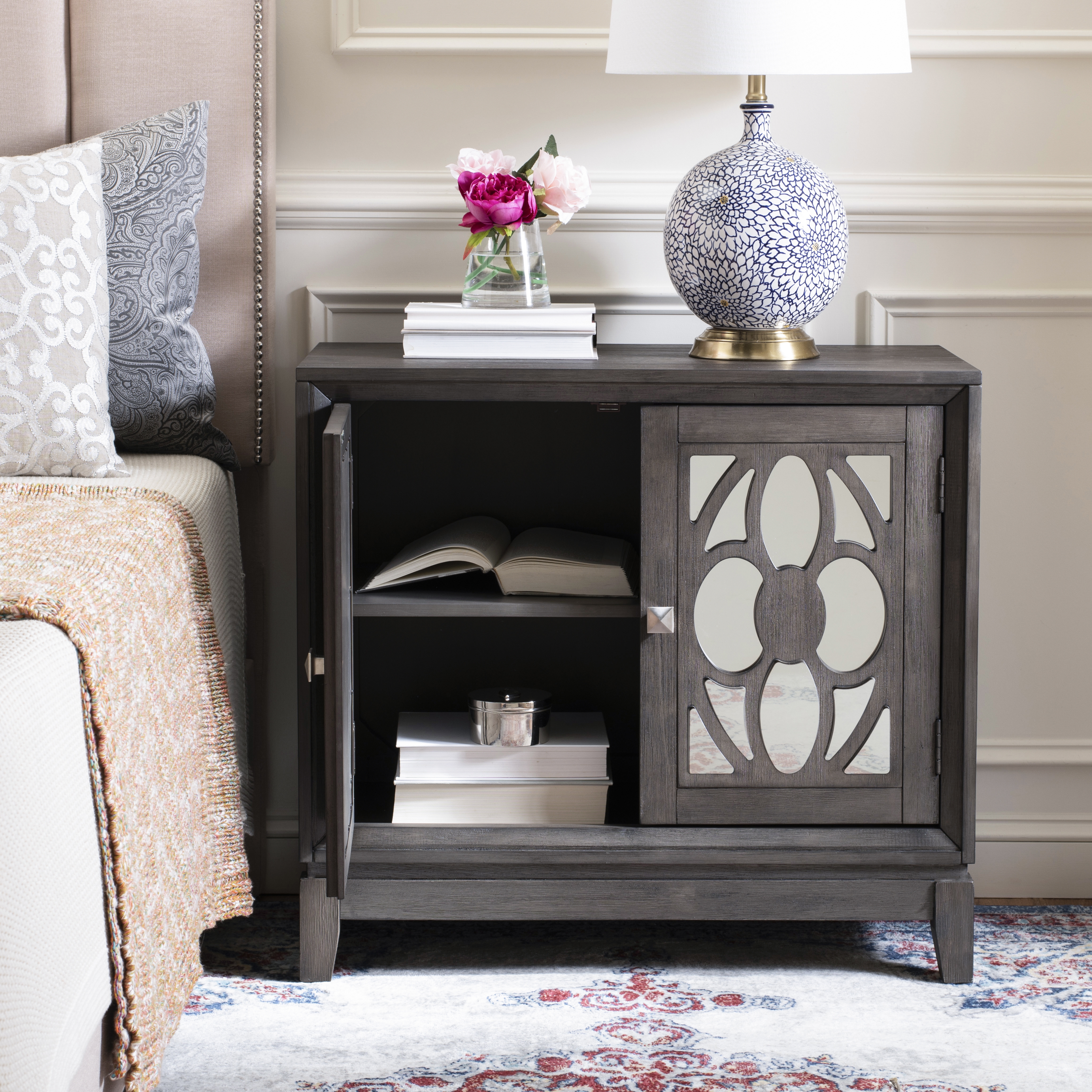 Shannon 2 Door Chest - Grey Wash Walnut/Mirror - Safavieh - Image 9