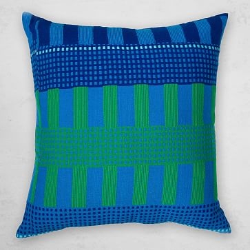 Bole Road Textiles Pillow, Gey, Cobalt - Image 0