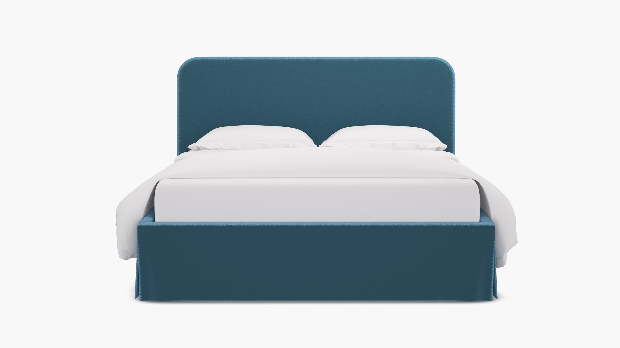 Skirted Platform Bed, French Performance Plush Velvet, Queen - Image 0