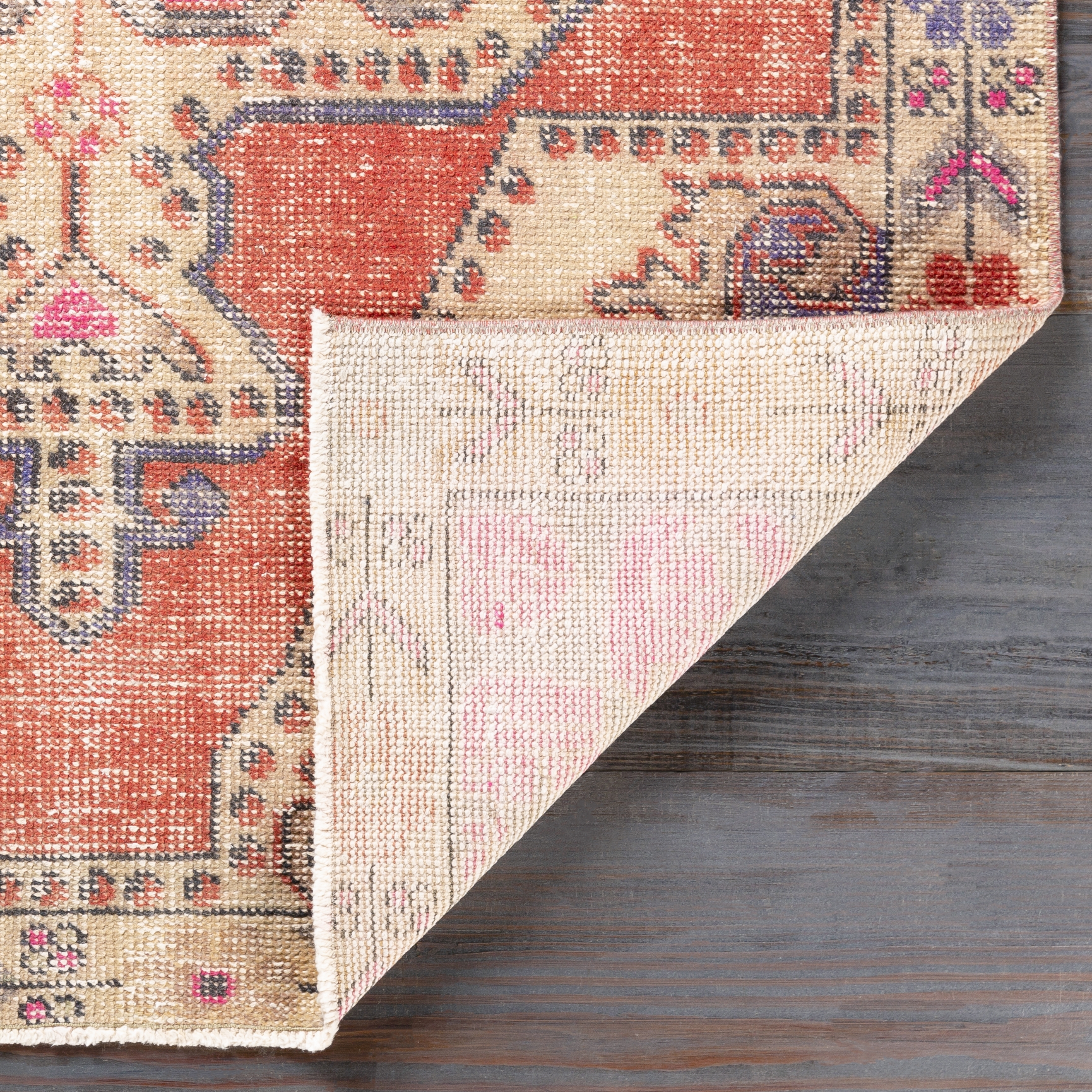 Antique One of a Kind  Indoor 4'2" x 6'8" Handmade Rug - Image 4