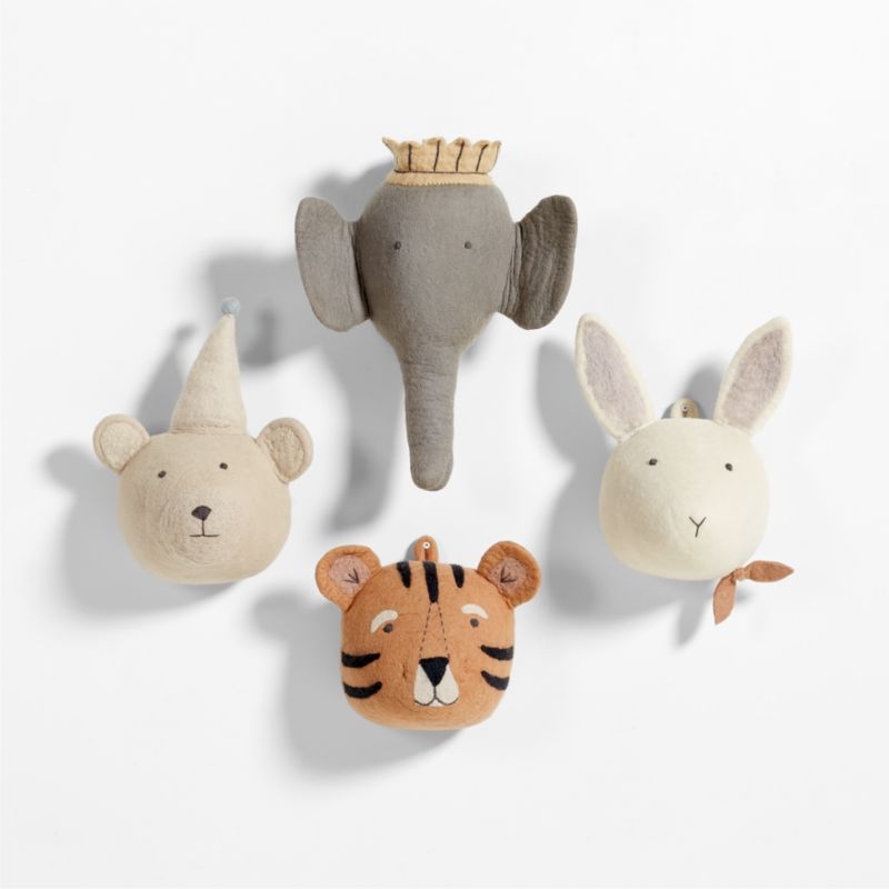 Felt Tiger Animal Head Wall Decor - Image 1