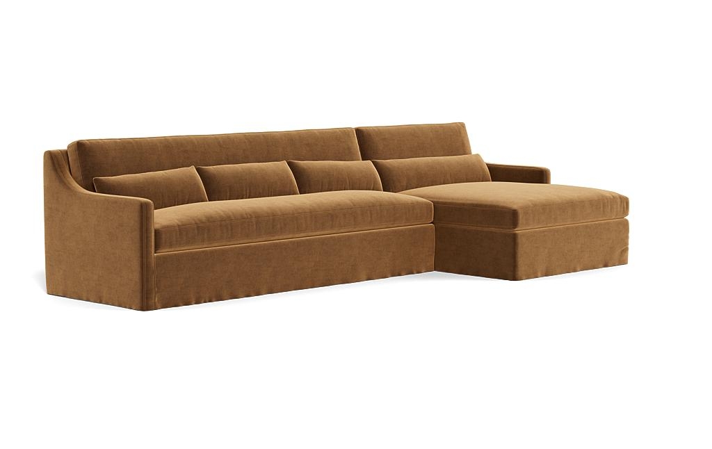 Ella Slipcovered 4-Seat Right Chaise Sectional - Image 1