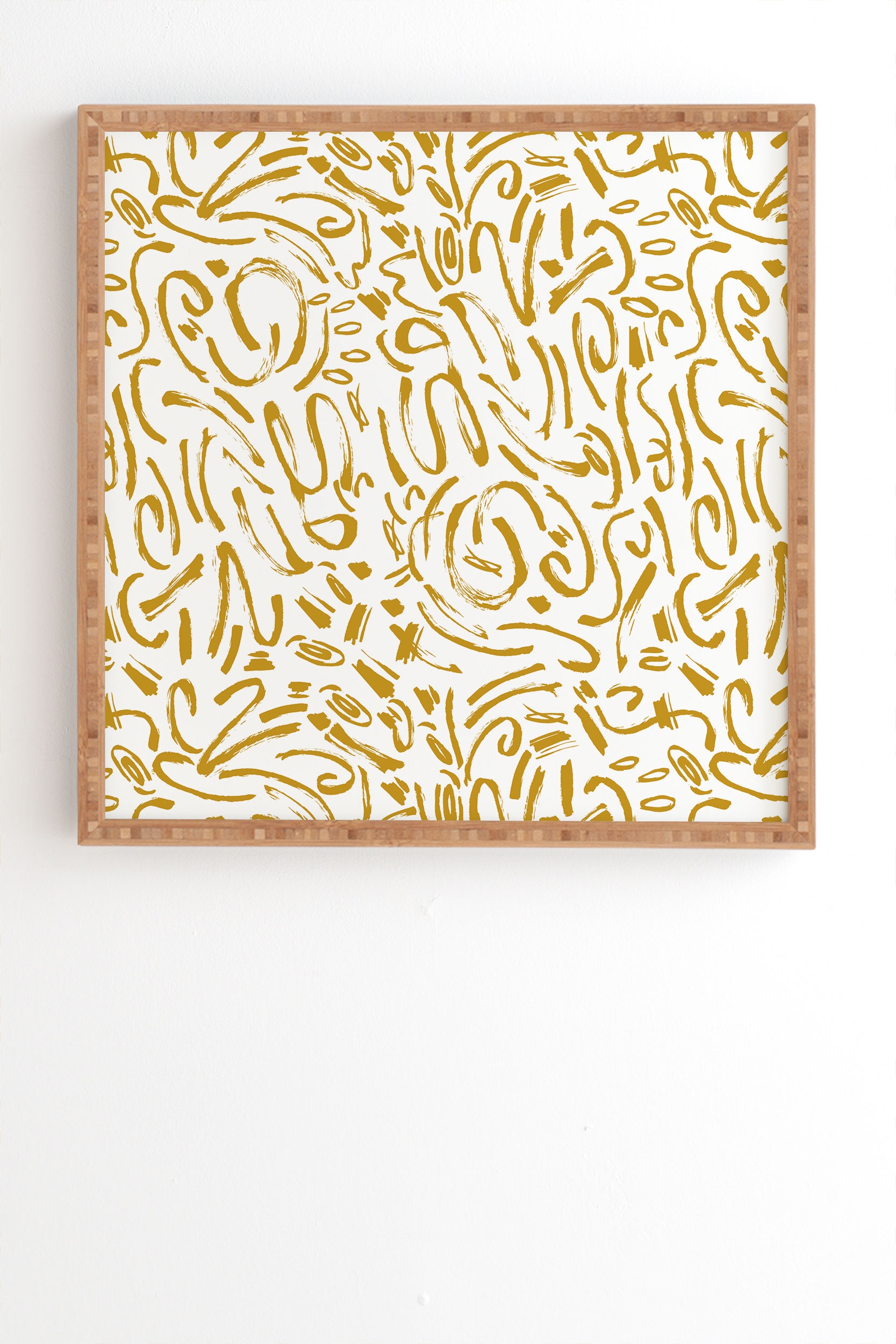 Wildness Abstract Brushstrokes by Marta Barragan Camarasa - Framed Wall Art Bamboo 14" x 16.5" - Image 1